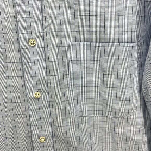 Club Room Shirt Mens Large 16 34 / 35 Blue Plaid Button Down Pocket Easy care - Picture 4 of 16